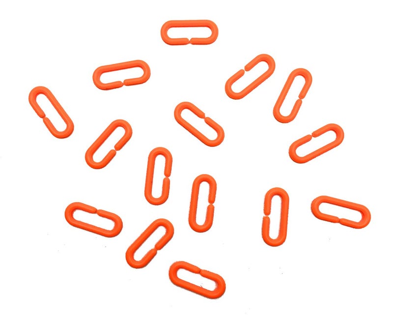 Hyamass 200-Piece Orange Plastic Chain Links & Toys - Interlocking C-Clip Bird Cage Accessories for Parakeets, Sugar Gliders, Small Pets (Climbing/Swinging Toys) - Image 3